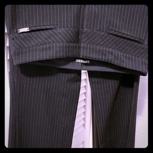 Black stripes wide legs pants